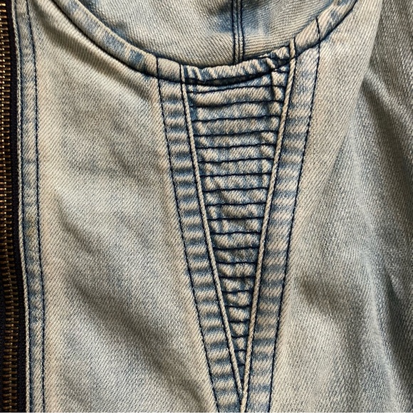 Vintage Y2K Denim Bustier Corset Top Acid Wash Women’s 10 London Jean - Picture 5 of 8